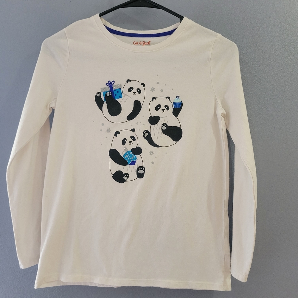 Cat & Jack girls long sleeve Hanukkah shirt size 10/12